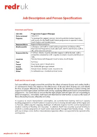 Job Description and Person Specification