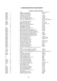 Parish Register Transcripts