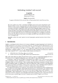 Rethinking 'Residual' Verb Second