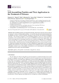 Self-Assembling Peptides and Their Application in the Treatment of Diseases