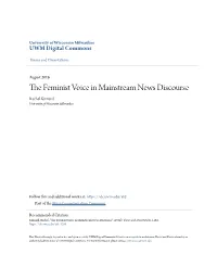The Feminist Voice in Mainstream News Discourse