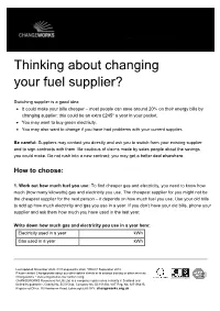 Thinking About Changing Your Fuel Supplier?