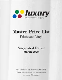 2020 Master Price List.Pdf