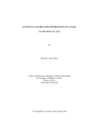 Access to the Law in Canada in the Digital Age