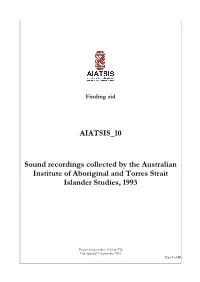 AIATSIS 10 Sound Recordings Collected by the Australian Institute