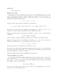 Lecture A2 Conformal Field Theory Killing Vector Fields the Sphere Sn