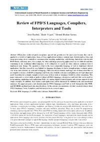 Review of FPD's Languages, Compilers, Interpreters and Tools
