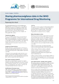 Sharing Pharmacovigilance Data in the WHO Programme for International Drug Monitoring Reporting Fact Sheet
