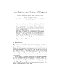 Static Fault Attack on Hardware DES Registers