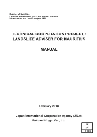 Technical Cooperation Project : Landslide Adviser for Mauritius Manual