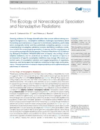 The Ecology of Nonecological Speciation and Nonadaptive Radiations