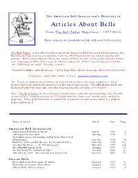 Articles About Bells