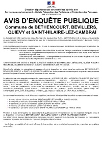 Avis D'enquête Publique