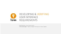 Developing & Verifying User Interface Requirements