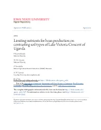 Limiting Nutrients for Bean Production on Contrasting Soil Types of Lake Victoria Crescent of Uganda P