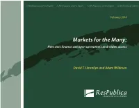 Markets for the Many: How Civic Finance Can Open up Markets and Widen Access