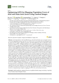 Optimizing Knn for Mapping Vegetation Cover of Arid and Semi-Arid Areas Using Landsat Images