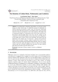 The Relation of Golden Ratio, Mathematics and Aesthetics