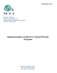 Implementation of Zürich's Transit Priority Program