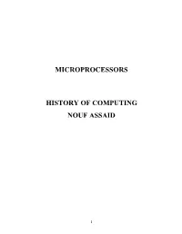Microprocessors History of Computing Nouf Assaid