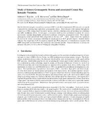 Study of Intense Geomagnetic Storms and Associated Cosmic Ray