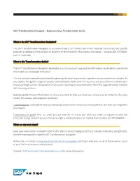 What Is the SAP Transformation Navigator?