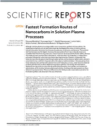 Fastest Formation Routes of Nanocarbons in Solution Plasma