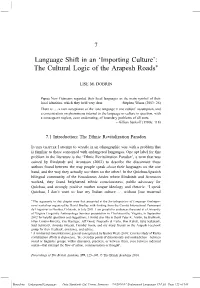 Language Shift in an ‘Importing Culture’: the Cultural Logic of the Arapesh Roads*
