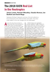 Neotropical Birding 24 2 Neotropical Species ‘Uplisted’ to a Higher Category of Threat in the 2018 IUCN Red List Update