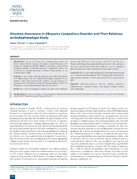 Situation Awareness in Obsessive Compulsive Disorder and Their Relatives: an Endophenotype Study