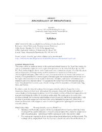 Archaeology of Mesopotamia Syllabus
