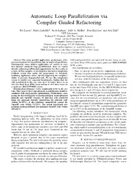 Automatic Loop Parallelization Via Compiler Guided Refactoring
