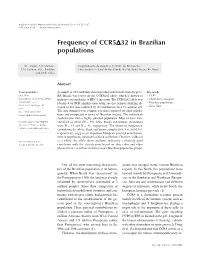 Frequency of CCR5∆32 in Brazilian Populations