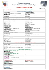 Liste Des Membres Du Conseil D'administration Du Centre