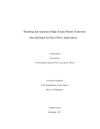 Modeling and Analysis of High Torque Density Transverse Flux Machines