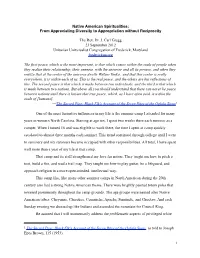 Native American Spiritualities: from Appreciating Diversity to Appropriation Without Reciprocity