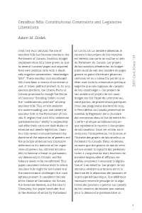 Omnibus Bills: Constitutional Constraints and Legislative Liberations Adam M. Dodek*