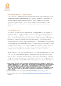 Priorities for the 2021 Federal Budget Executive Summary