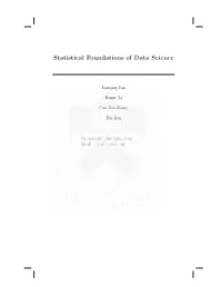 Statistical Foundations of Data Science