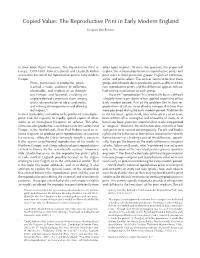 The Reproductive Print in Early Modern England