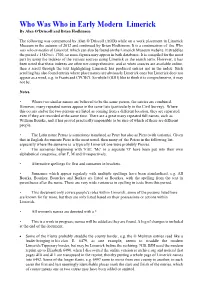 Who Was Who in Early Modern Limerick by Alan O'driscoll and Brian Hodkinson