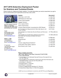 2017-2018 Antarctic Deployment Packet