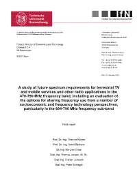 A Study of Future Spectrum Requirements for Terrestrial