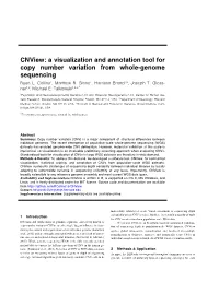 A Visualization and Annotation Tool for Copy Number Variation from Whole-Genome Sequencing Ryan L