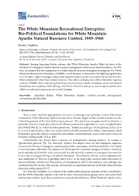 Bio-Political Foundations for White Mountain Apache Natural Resource Control, 1945–1960