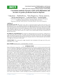 Correlation Analysis of Greater Sciatic Notch Dimensions and His Index in Gender Prediction Based on Hip Bone
