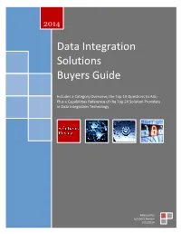 Data Integration Solutions Buyers Guide