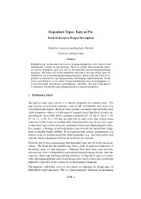 Dependent Types: Easy As PIE