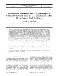 Distribution, Host Range and Large-Scale Spatial Variability in Black Band Disease Prevalence on the Great Barrier Reef, Australia