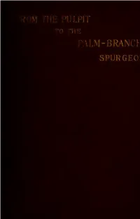 From the Pulpit to the Palm-Branch;